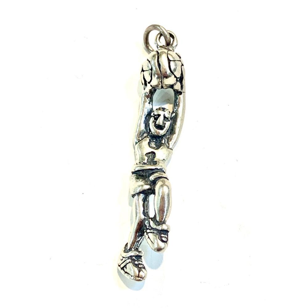 Basketball Player Sterling Silver Jewelry Charm #sports #game